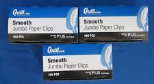 3- Quill Smooth Jumbo Paper Clips - 100box 3 Boxes 300 Clips P1jg Cs 478844