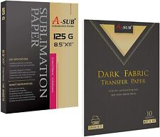 A-sub Sublimation Paper 125g Printable Dark Cotton Inkjet Heat Transfer 8.5x11