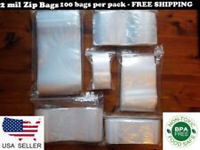 Clear Reclosable Zip Seal Lock Top Bags Plastic 2 Mil Jewelry Small Large Baggie
