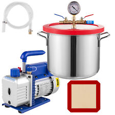 Vevor 2.5 Cfm Vacuum Pump 1.5 Gallon Vacuum Chamber Degassing Kit 14 Hp 1 Stage