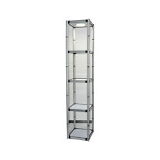 81.1 Portable Aluminum Display Case With Shelves Top Light And Clear Panels Us