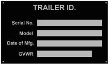 Aluminum Trailer Id Tag Vin Plate Serial Gvwr Medical Blank New Free Ship Usa