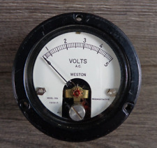 Vintage Weston Panel Gauge Voltage Meter Ac Model 1524 0-5 Volt
