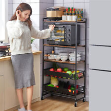 5-tier Movable Bakers Racks Microwave Cart Fit Kitchens Heavy Duty Appliances