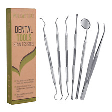 Dental Tools 6 Pack Teeth Cleaning Tools Stainless Steel Dental Scraper Pick H