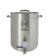 Kegco 20 Gallon Brew Kettle With Thermometer And 3-piece Ball Valve