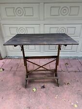 Vintage Wood - Adjustable Height Industrial Art Drafting Table 42 X 30 Large