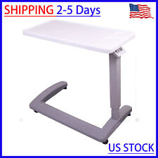 Medical Table Overbed Adjustable Bedside Hospital Rolling Tables With Wheels New