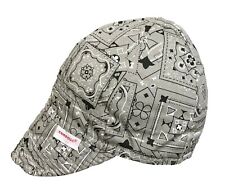 Nwt Comeaux Caps Grey Bandana Welding Welders Hat Reversible 100 Cotton Grey