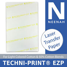 Laser Heat Transfer Paper Light Techni Print Ezp 100 Sheets 8.5x11 Made In Usa