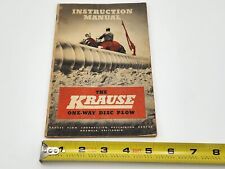 Vintage The Krause One-way Disc Plow Instruction Manual Booklet