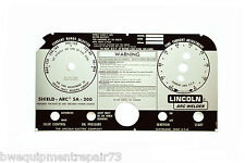Lincoln Welder Sa-200 Black Face Replacement Faceplate L-5750