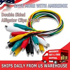 10pcs Double-ended Wire Crocodile Alligator Clips Test Leads Jumper Cable