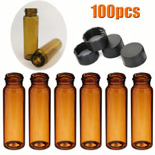 100pcs 40ml Borosilicate Amber Glass Sample Vialscaps Empty Bottles Screw Top