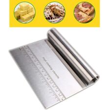 Stainless Steel Dough Knife Cake Pizza Cutter Pastry Scraper W Measuring Scale