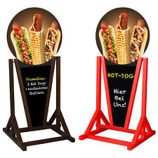 Sidewalk Sign Hot Dogs A-frame Water Resistant Wooden Pavement Stand