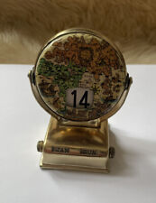 Vintage Tin Daydate Perpetual Flip Mapglobe Desk Calendar. Made In Japan.