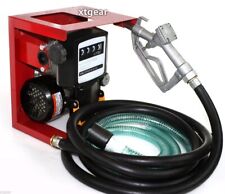110v Electric Oil Fuel Diesel Gas Transfer Pump Wmeter 12 Hose Manual Nozzle