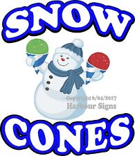 Snow Cones Decal Choose Your Size Sno Kone Food Truck Sign Concession Sticker