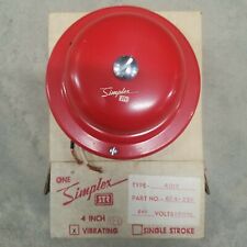 Simplex Str 4017 4 Red Vibrating Bell Part 624- 231 240v Ac Vintage Nos W Mount