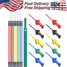 10pcs Mini Grabber Smd Ic Test Hook Clip Silicone Jumper Wire For Logic Analyzer