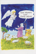 Angel Sounds Like Fake News Box Of 12 Funny Humorous Christmas Cards