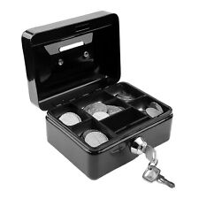 Mini Locking Steel Cash Lock Box With Keys Security Money Tray Double Layer Gift