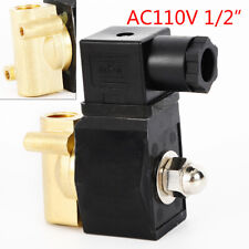 12 Electric Solenoid Valve Pneumatic Water Oil Air Gas 110120v Ac Npt Nc New