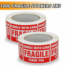 1000 Fragile Stickers 2x3 Handle With Care Thank You 500 Roll Warning Labels