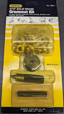 General Tools Grommet Kit 48 516 Brass Grommets Punch Anvil Cutter Block 1260-1
