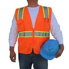 3c Products Ansi 107-2015 Class 2 Deluxe Safety Orange Mesh Surveyor Safety Vest