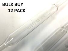 Lot Of 12 Pyrex Usa Reusable Lab Glass 10ml Volumetric Bulb Pipettes Pipetes