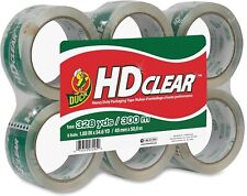 Duck Hd Clear Packing Tape 6 Rolls 328 Yards Heavy Duty Packaging For Shipping
