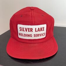 Vtg Silver Lake Welding Service Patch Hat Red Dayton Virginia Welder Cap Snapbac