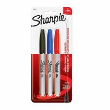 New Sharpie Fine Point Permanent Black Blue And Red Markers