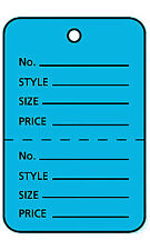 Large Unstrung Blue Perforated Coupon Price Tags 1 W X 2h - Box Of 1000