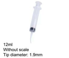 5 Pcs Curved Tip Epoxy Resin Glue Syringe. Dental Injection. 12ml Without Scale