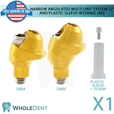 1x Narrow Angulated Abutment Multi Unit 17 Plastic Sleeve Set Dental Int Hex