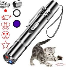 Super Laser Pointer Usb Magnetic Rechargeable Silver Cat Toy Red Uv Flashligh