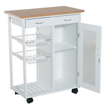 28 Kitchen Rolling Island Cart Cabinet Organizer Appliance Cart Basket Storage