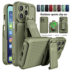 For Iphone 14 13 Pro Max 12 11 Rugged Shockproof Heavy Duty Stand Casebelt Clip