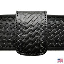 Perfect Fit Double Wide Belt Keeper Hidden Snap Basketweave Genuine Leather Usa