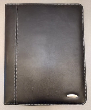 Samsonite Bi-fold Writing Business Note Pad Folio Black Faux Leather Portfolio