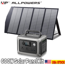 Allpowers 600w Portable Power Station Generator Battery With 140w Solar Panel