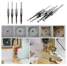 4x Woodworking Square Hole Drill Bits Set Wood Saw Mortising Chisel Cutter Tools
