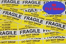 100 Yellow 2 X 3 Fragile Handle With Care Do Not Drop Stickers Labels Adhesive