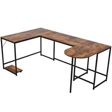 Sturdy Steel Frame U-shaped Gaming Table Computer Desk For Home Office - Brown