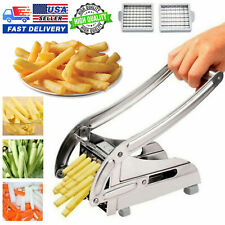 Stainless Steel French Fry Cutter Potato Vegetable Slicer Chopper Dicer 2 Blade