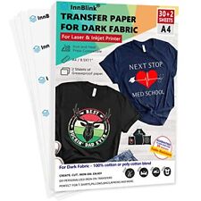Iron On Heat Transfer Paper For Dark Fabric - 30 Sheets 8.5x11 Transfer Pap...