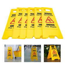 6-piece Double-sided Caution Wet Floor Sign Bilingual Warning Sign Safety Sign